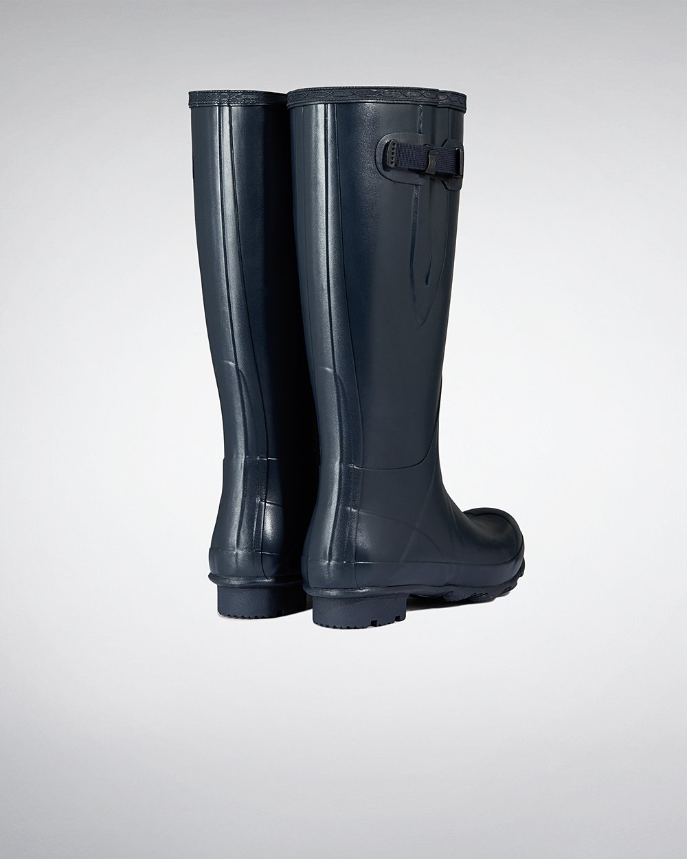 Mens Hunter Norris Field Side Adjustable - Tall Rain Boots Navy - 4291-XUQVG